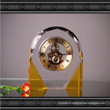 Arch Golden K9 Crystal Glass Clock for Decoration